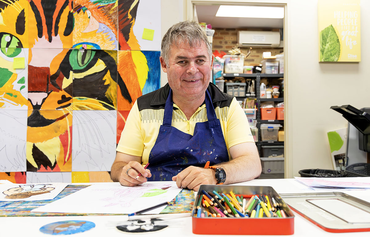 Spotlight on Brendan: A Vibrant Artist at Rise Arts Hub | Rise