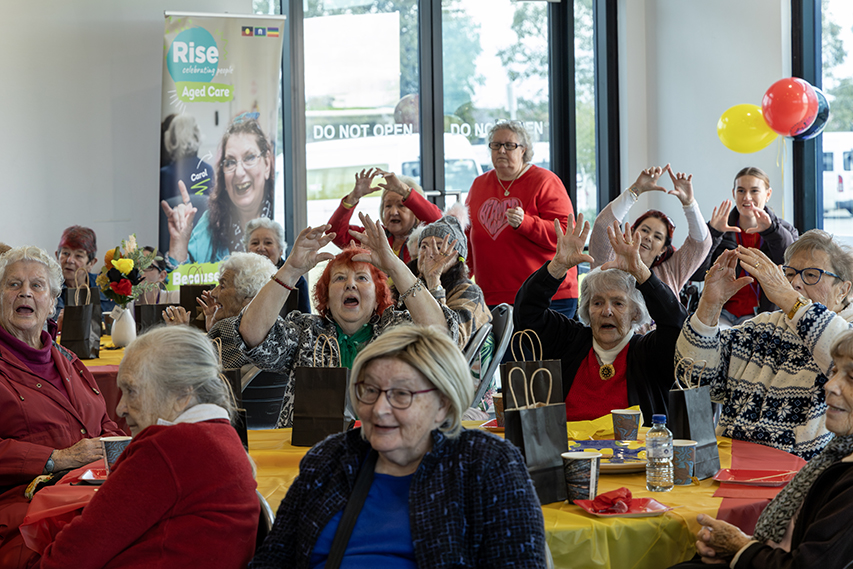 Senior community members participating in Rise’s 2024 NAIDOC celebration.
